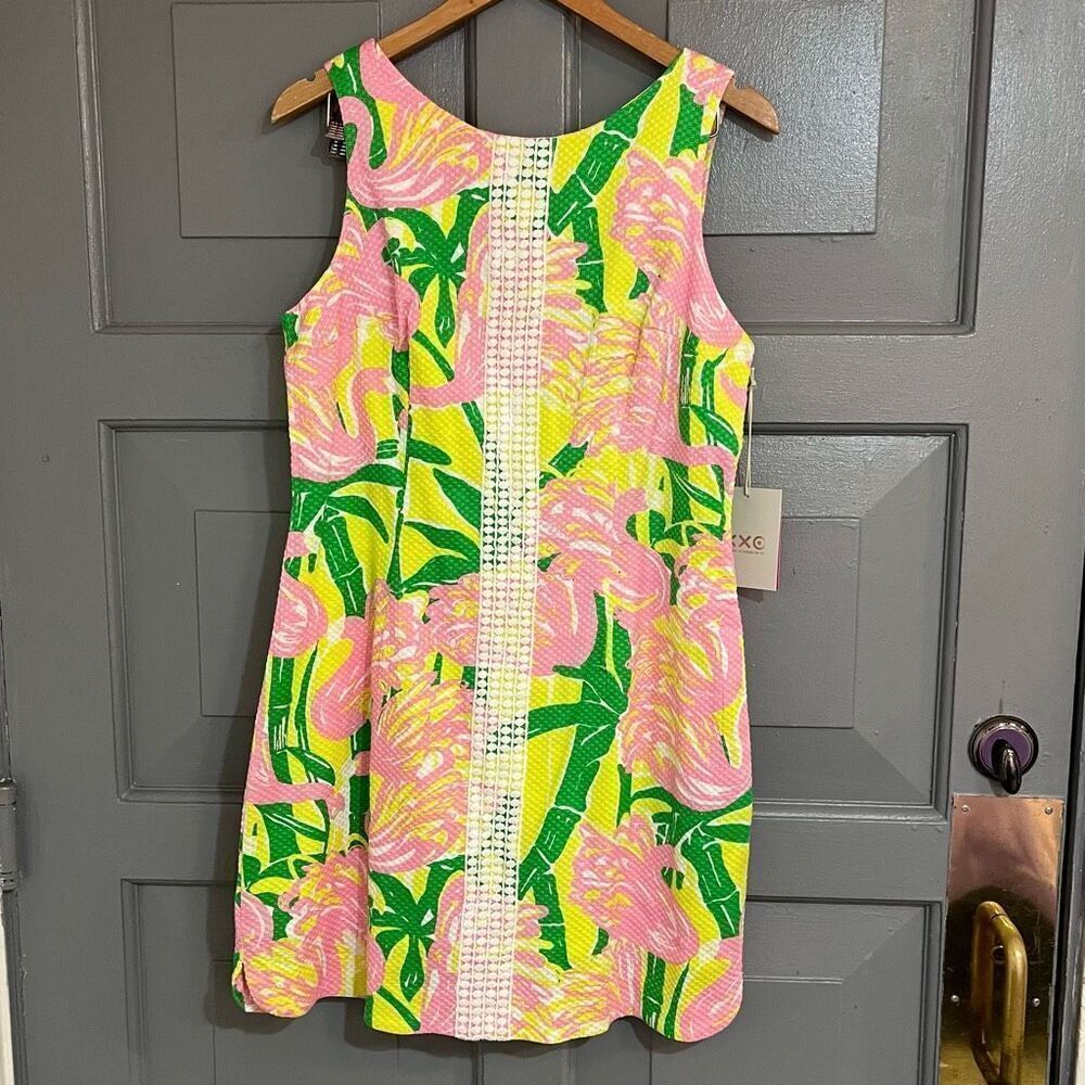 Lilly Pulitzer 20th Anniversary For Target Sleeveless Flamingo Fan Dance Shift